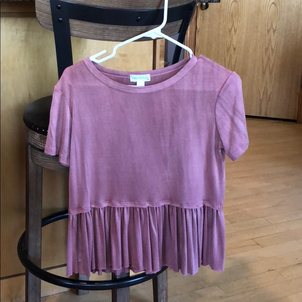 Mauve Ruffled Baby Doll T-Shirt